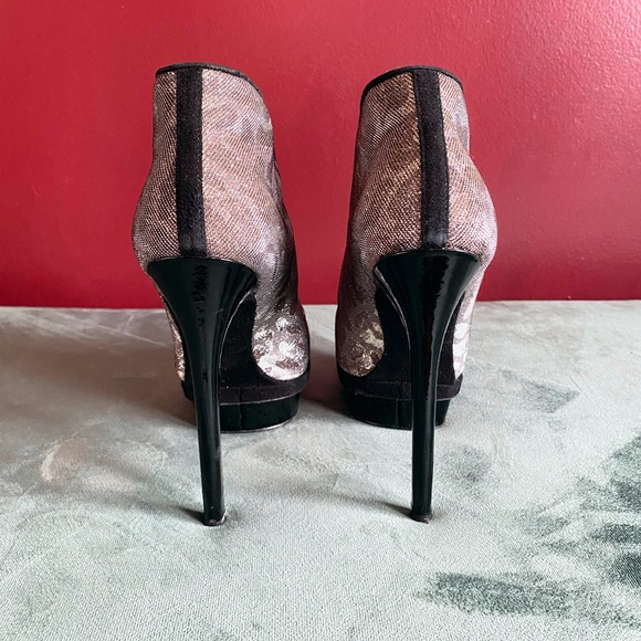 Authentic Brian Atwood Animal Print Crystal Platform Boots - Picture 3 of 4